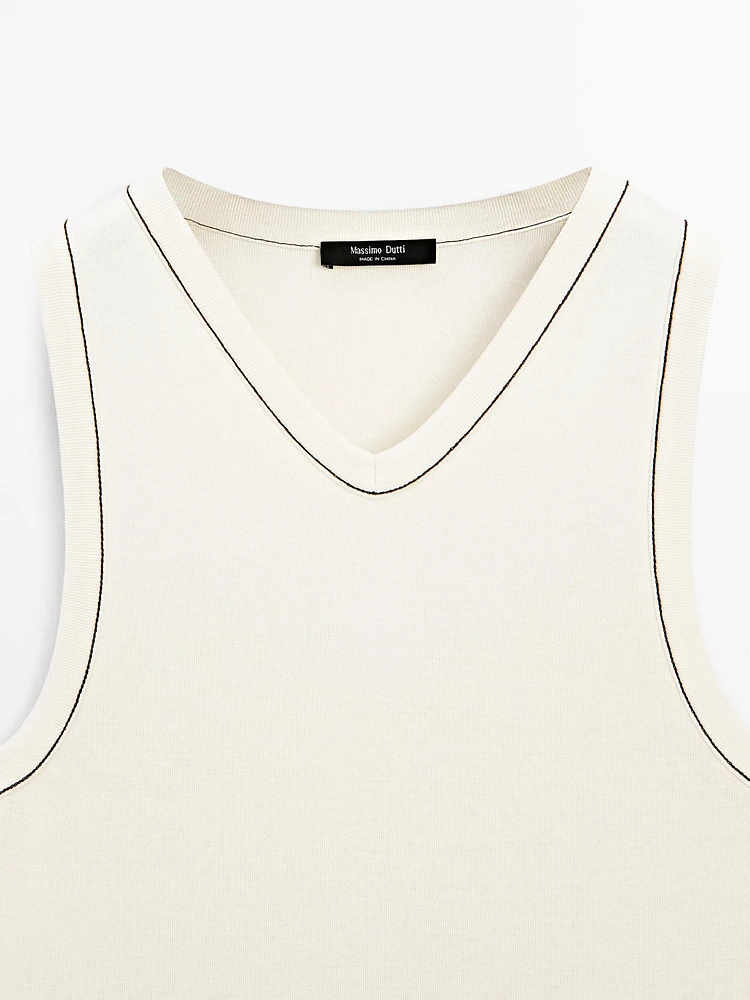 T-shirt 100 % coton détail contrastant