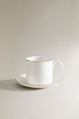 TASSE À CAFÉ AVEC SOUCOUPE PORCELAINE BONE CHINA BORD