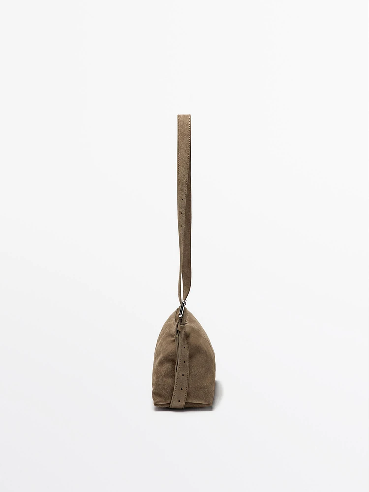 Mini-sac à bandoulière en croûte de cuir