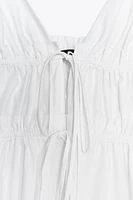 POPLIN MIDI DRESS WITH STRAPS