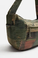 DENIM PRINT SHOULDER BAG