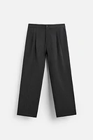 PLEATED VISCOSE BLEND PANTS