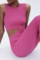 LONG TEXTURED CUT OUT DRESS