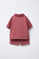 ENSEMBLE DE JOGGING POLO ET BERMUDA TEXTURÉ