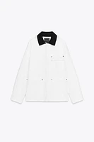CONTRAST COLLAR OVERSHIRT ZW COLLECTION