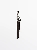 Braided split suede leather keyring