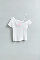 T-SHIRT ASYMÉTRIQUE RIB FANTAISIE