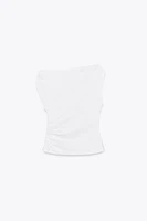 RUCHED ASYMMETRIC T-SHIRT