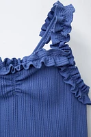 2-6 ANS/ MAILLOT DE BAIN TEXTURÉ À VOLANTS