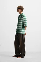 POLO EN MAILLE TEXTURÉE RAYURES
