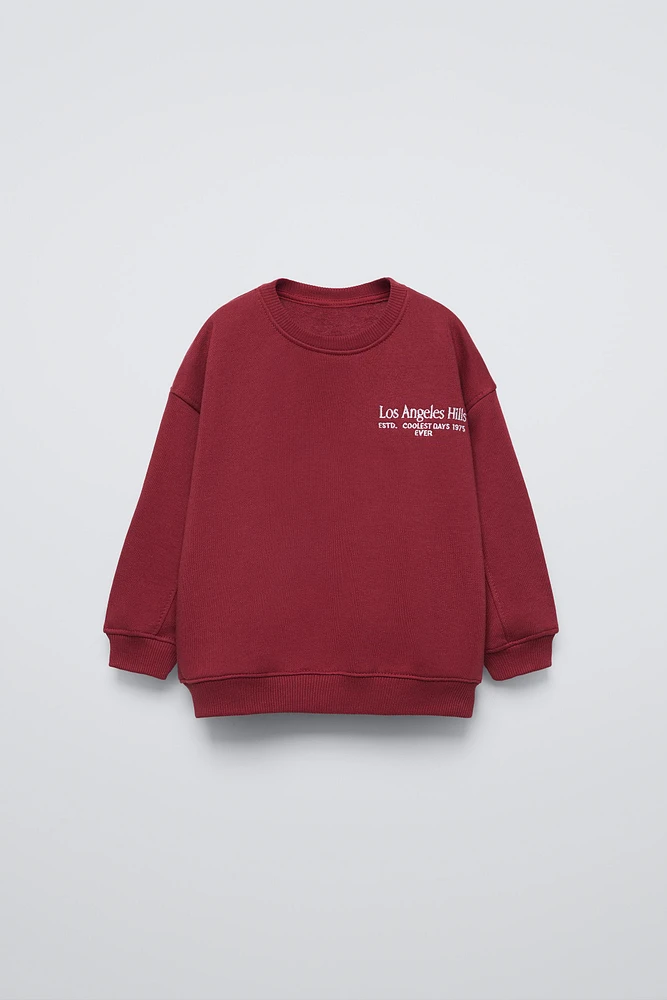 EMBROIDERED TEXT SWEATSHIRT