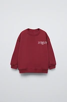 EMBROIDERED TEXT SWEATSHIRT