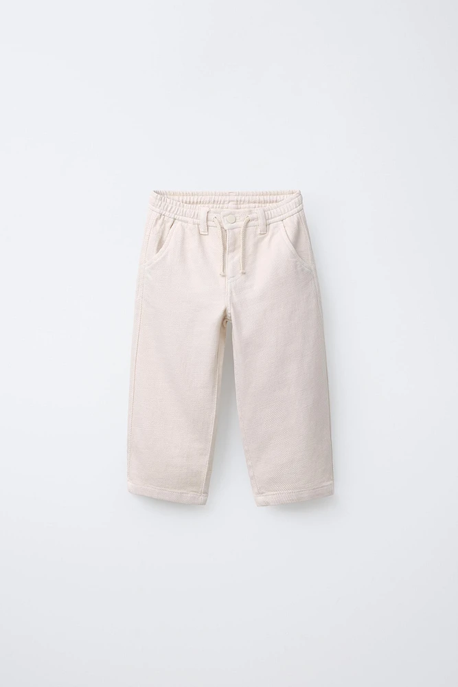 STRAIGHT LEG TWILL PANTS