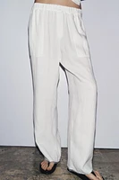 DOUBLE BUTTON LINEN PANTS