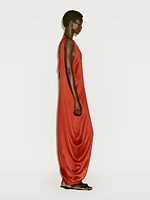 Robe asymétrique drapée en soie - Limited Edition