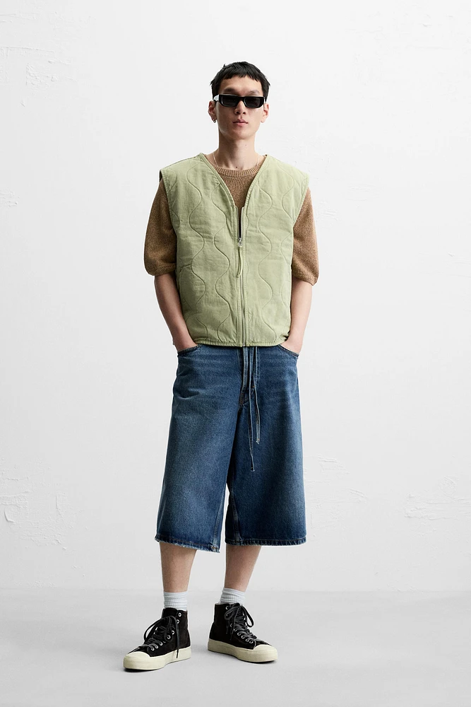 GILET SANS MANCHES MATELASSÉ DÉLAVÉ