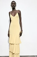 ROBE MIDI À VOLANTS