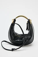 OVAL BAG WITH METAL HANDLE
