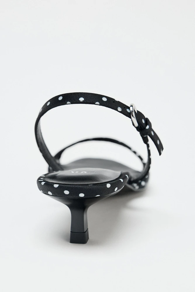 POLKA DOT HEELED SANDALS