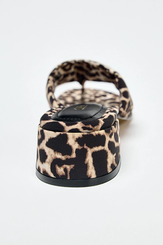 ANIMAL PRINT HEELED SANDALS