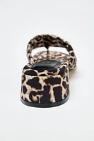 ANIMAL PRINT HEELED SANDALS