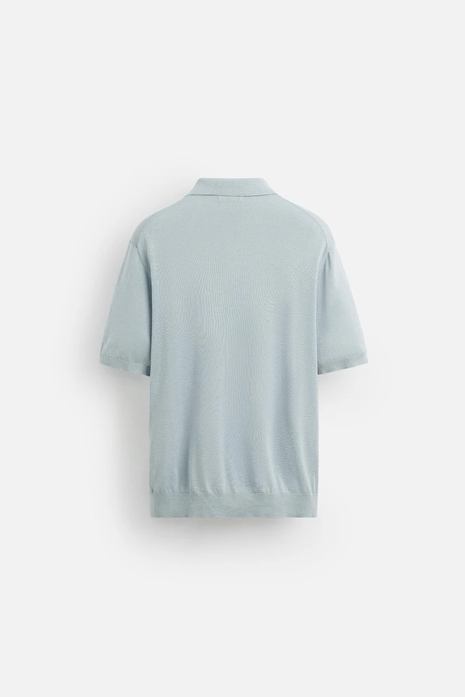 COTTON-SILK KNIT POLO