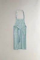 COTTON CHECKED KITCHEN APRON