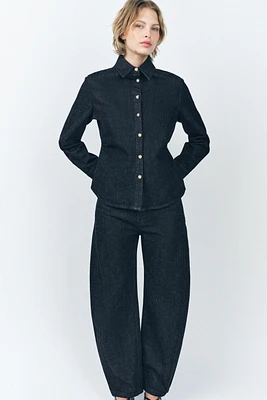 ZW COLLECTION PLEATED DENIM SHIRT