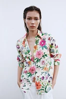 FLORAL PRINT POPLIN SHIRT