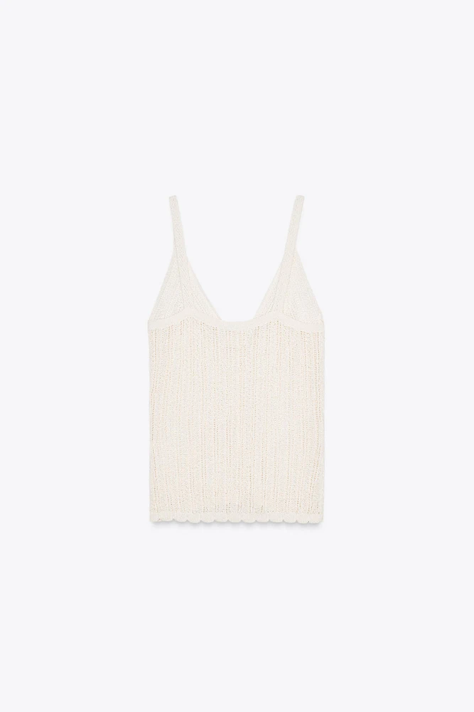 TOP EN MAILLE À BRETELLES