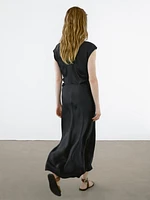Flowing satin midi dress