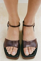 LEATHER PLATFORM WEDGES