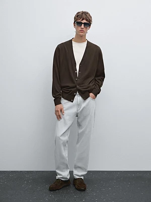 100% merino wool knit cardigan