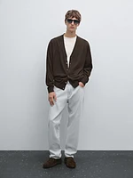 100% merino wool knit cardigan