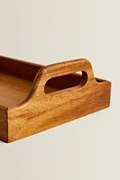 WOODEN TRAY WITH HANDLES