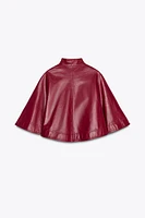 CROPPED LEATHER ZIP CAPE