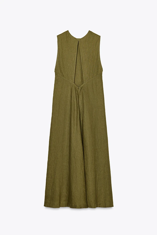 100% LINEN MIDI DRESS ZW COLLECTION