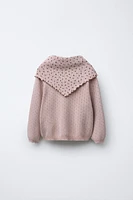 FLORAL BANDANA BLEND KNIT SWEATER