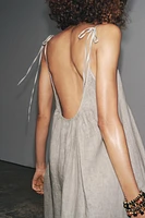 100% LINEN STRAPPY DRESS ZW COLLECTION