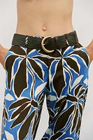 FLORAL PRINT WIDE LEG PANTS