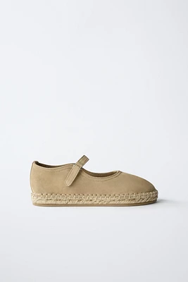 SUEDE JUTE BALLET FLATS