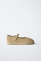 SUEDE JUTE BALLET FLATS