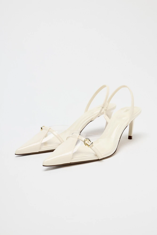 CHAUSSURES OUVERTES À L'ARRIÈRE EN VINYLE AVEC BOUCLE