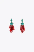 CORAL EFFECT STONE EARRINGS