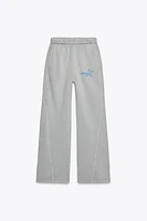 WASHED EFFECT TEXT DETAIL SWEATPANTS