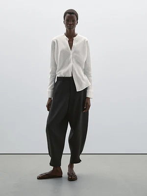 Sarouel trousers with buckled hems