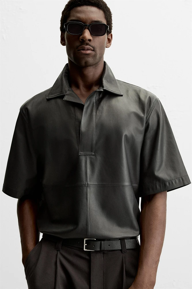 LEATHER POLO OVERSHIRT LIMITED EDITION