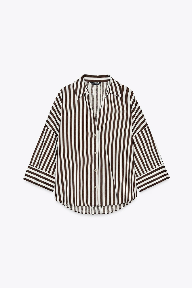 CHEMISE MANCHE LARGE AVEC LIN