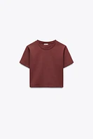 CROPPED STRETCH T-SHIRT
