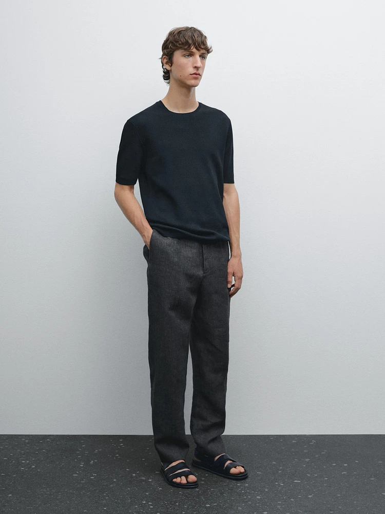 100% cotton short sleeve knit sweater